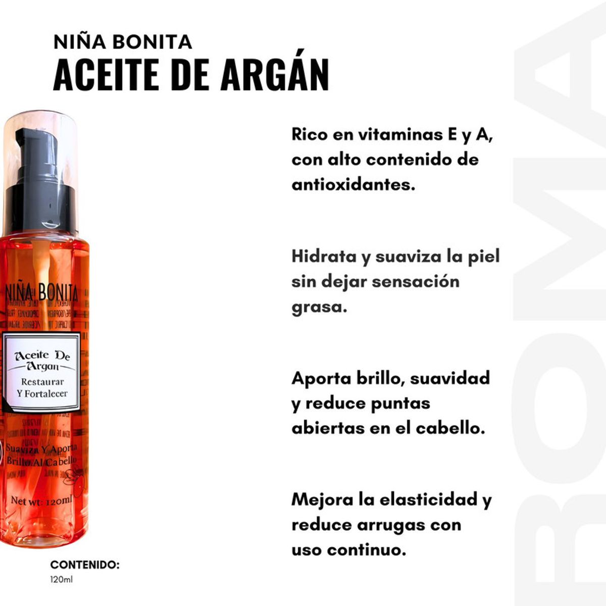 GENERICO - ACEITE DE ARGÁN NIÑA BONITA 120ML