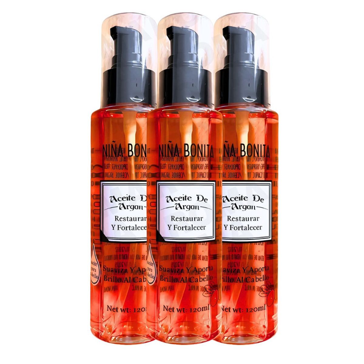 GENERICO - PACK 3 ACEITE DE ARGÁN NIÑA BONITA 360ML