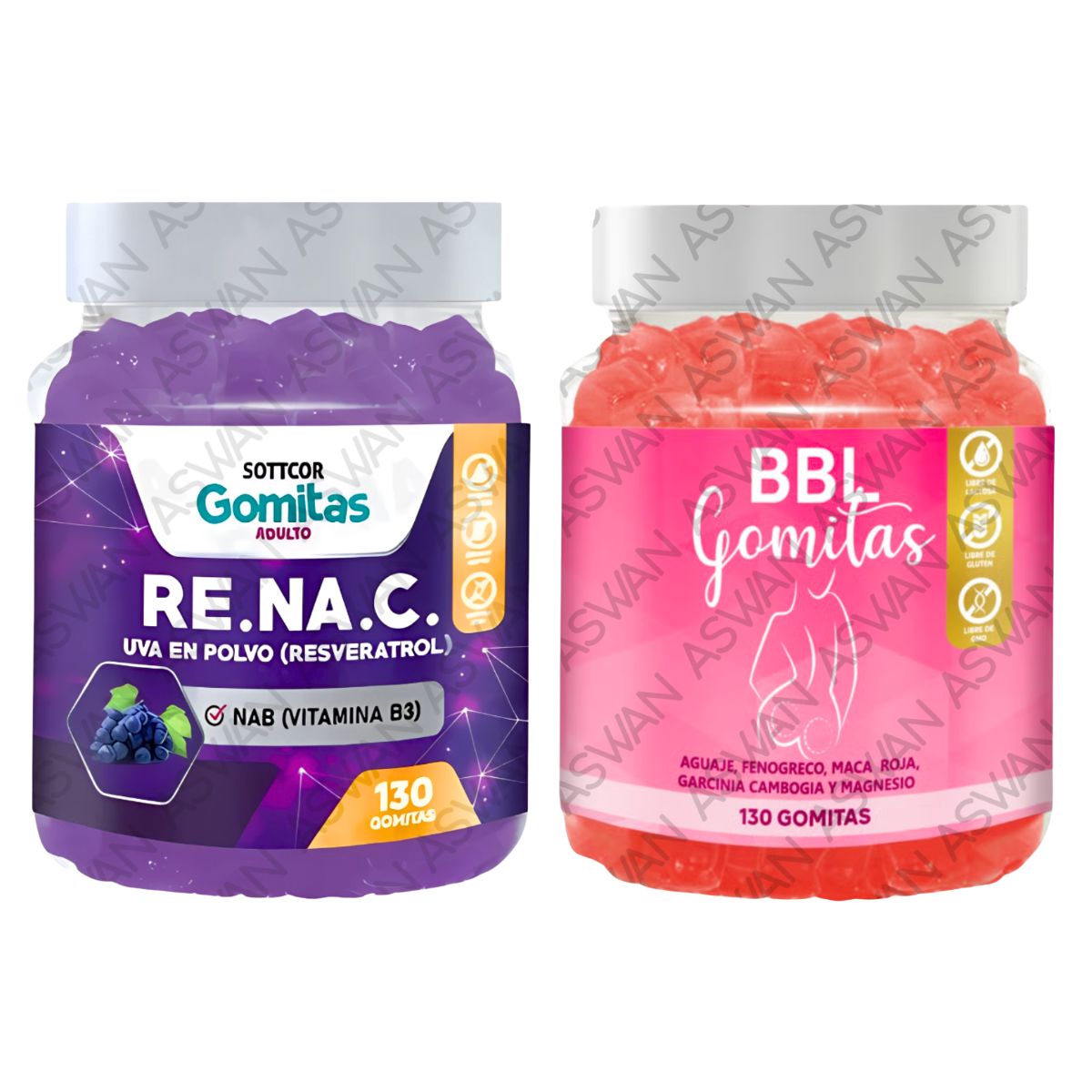 GENERICO - Pack Adulto Resveratrol & BBL Aguaje 130 Gomitas - SOTTCOR
