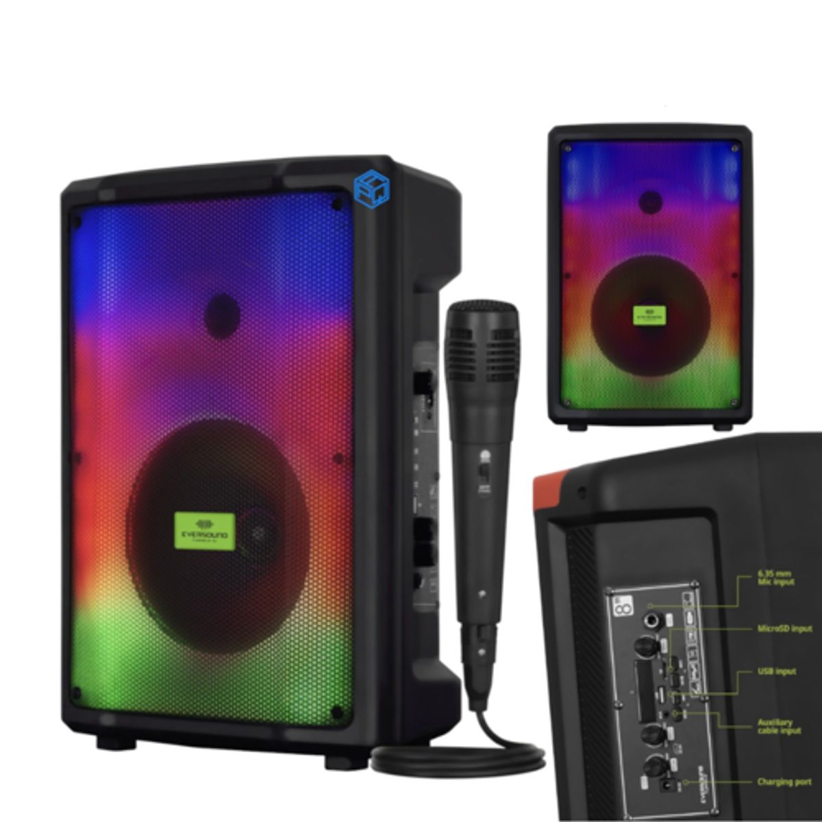 EVERSOUND - Parlante Torre Bluetooth FLAMING 8 EV3000AC EVERSOUND