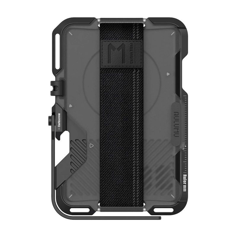 AULUMU - Tarjetero Premium Aulumu Magnético Multifuncional Protección RFID Gris