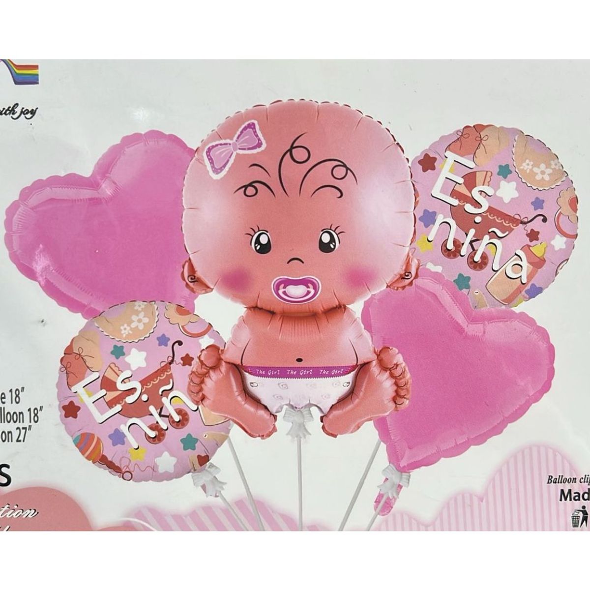 GENERICO - Pack 2 Bouquet de globos de 5 es una niña o niño (niño)