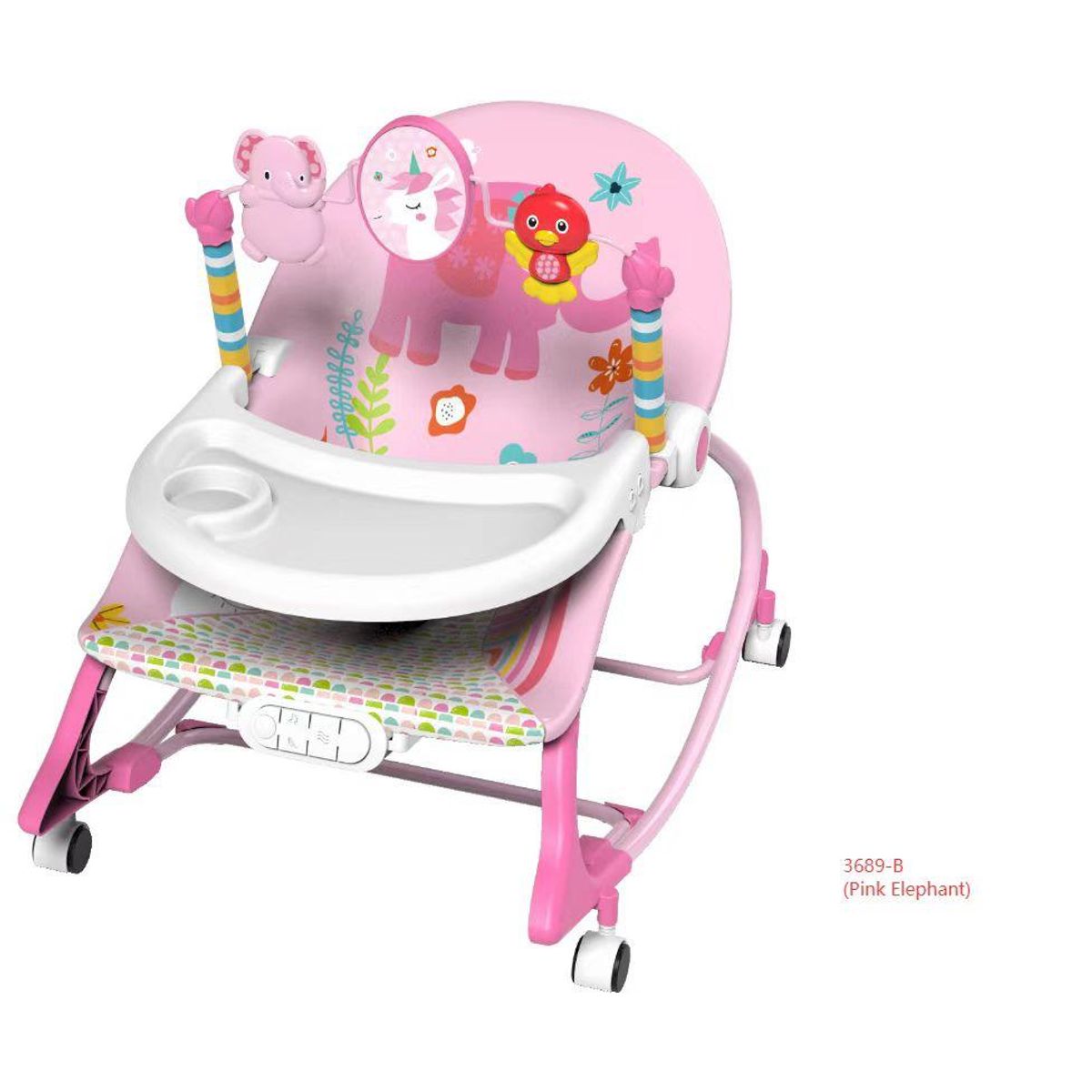 GENERICO - Silla mecedora Luces y Sonido 3 en 1 Rosado