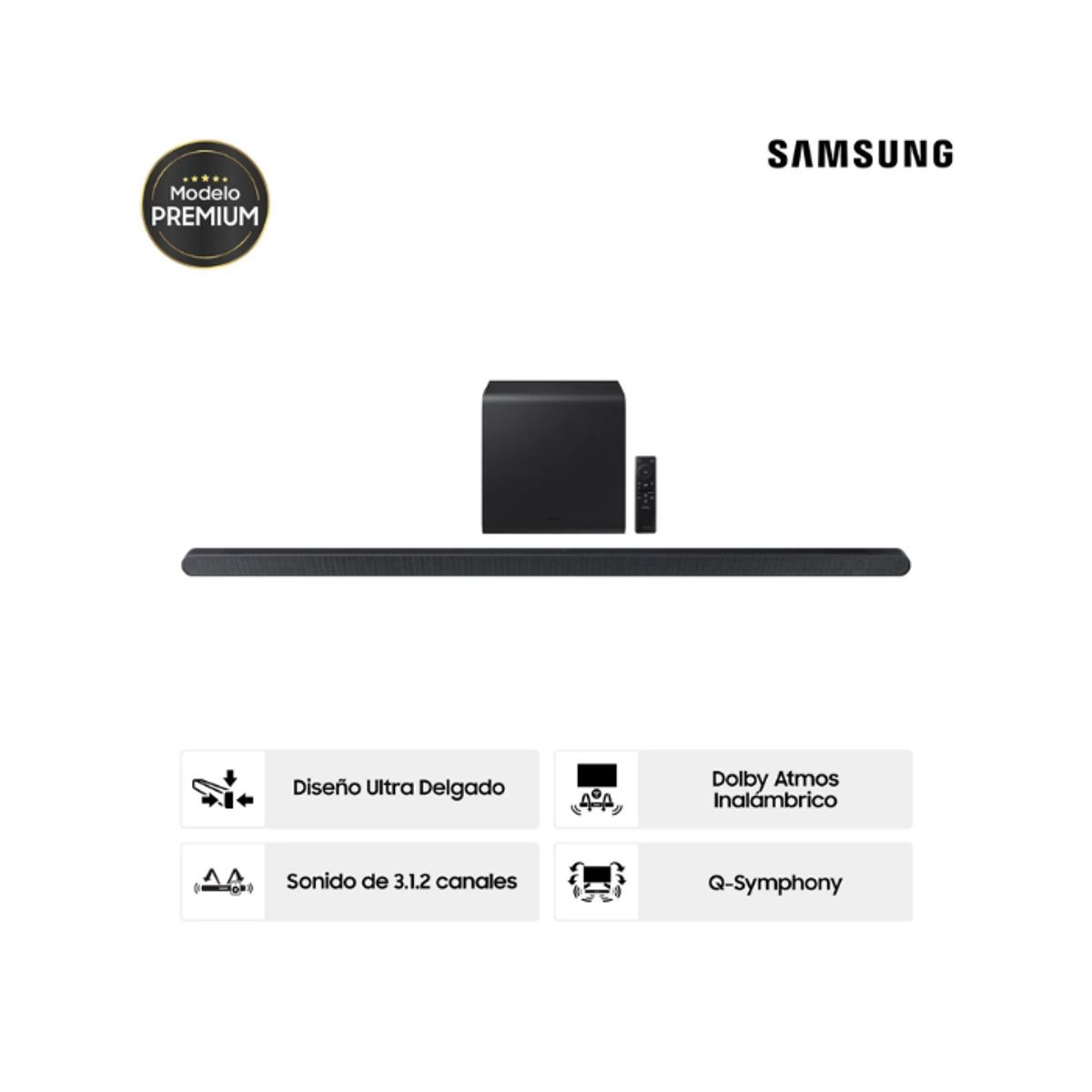 SAMSUNG - Samsung Barra de sonido Dolby Atmos inalámbrica S800D ultradelgada