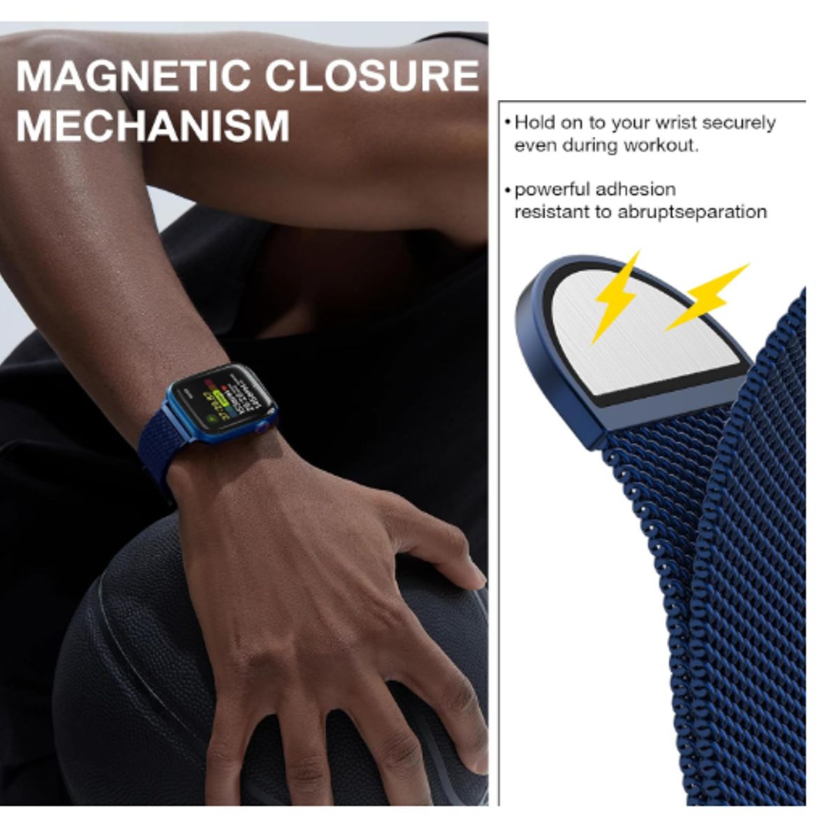 GENERICO - Correa de Acero Milanesa para Apple Watch 44mm - BLUE