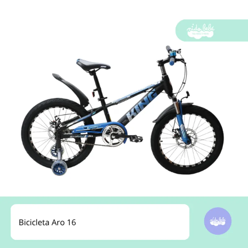 GENERICO - Bicicleta montañera aro 16 para niño king black
