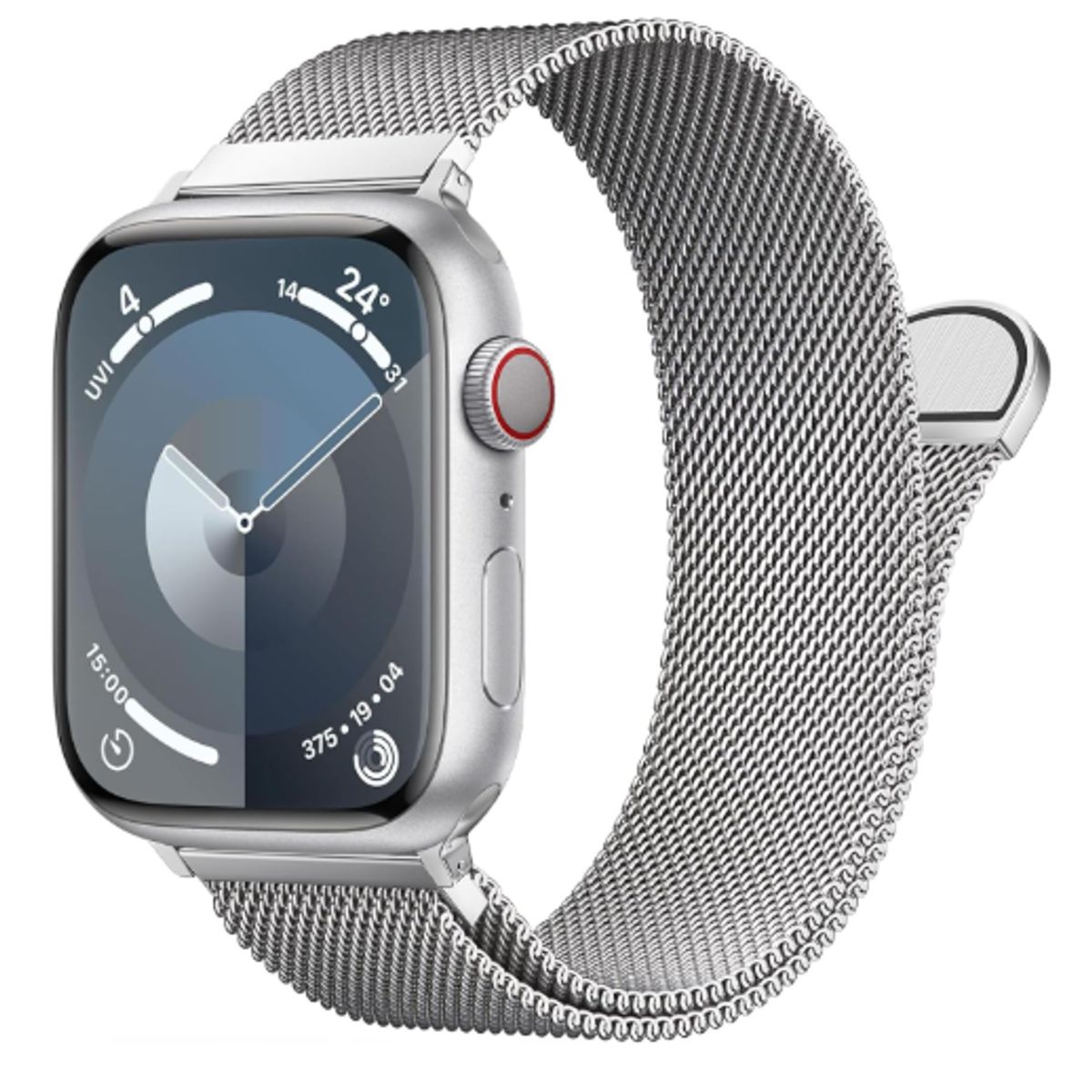 GENERICO - Correa de Acero Milanesa para Apple Watch 49mm - PLATEADO