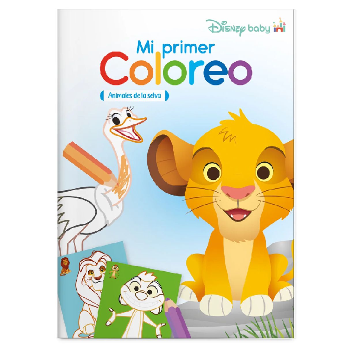 DISNEY - Pack x 2 libros para colorear Mickey visitando la granja y Animales de la selva