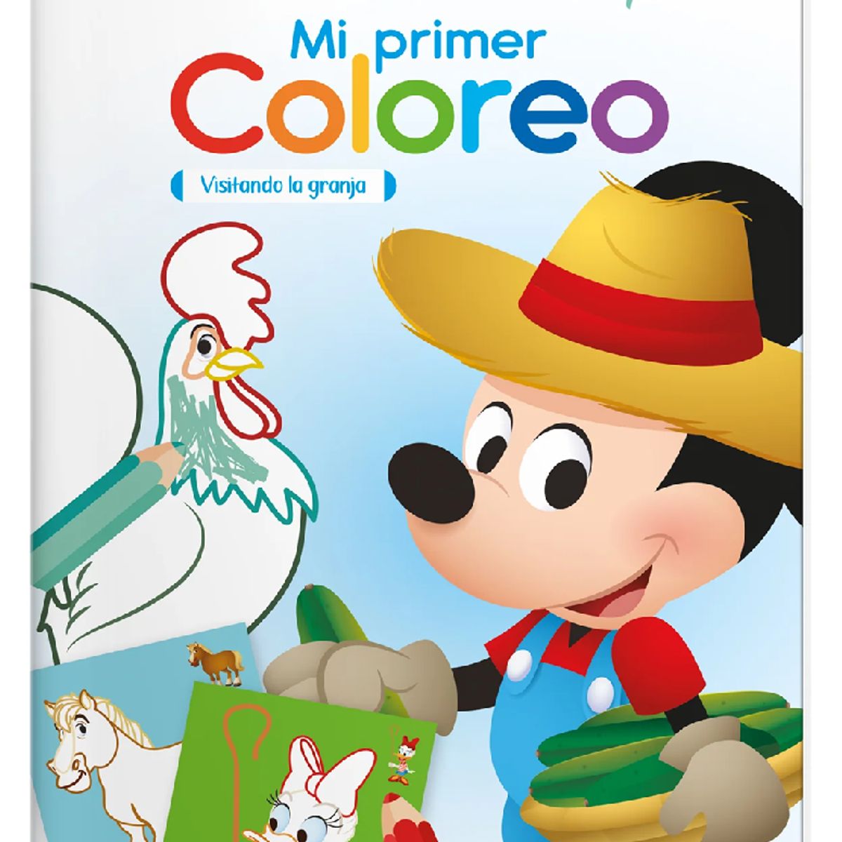 DISNEY - Pack x 2 libros para colorear Mickey visitando la granja y Animales de la selva