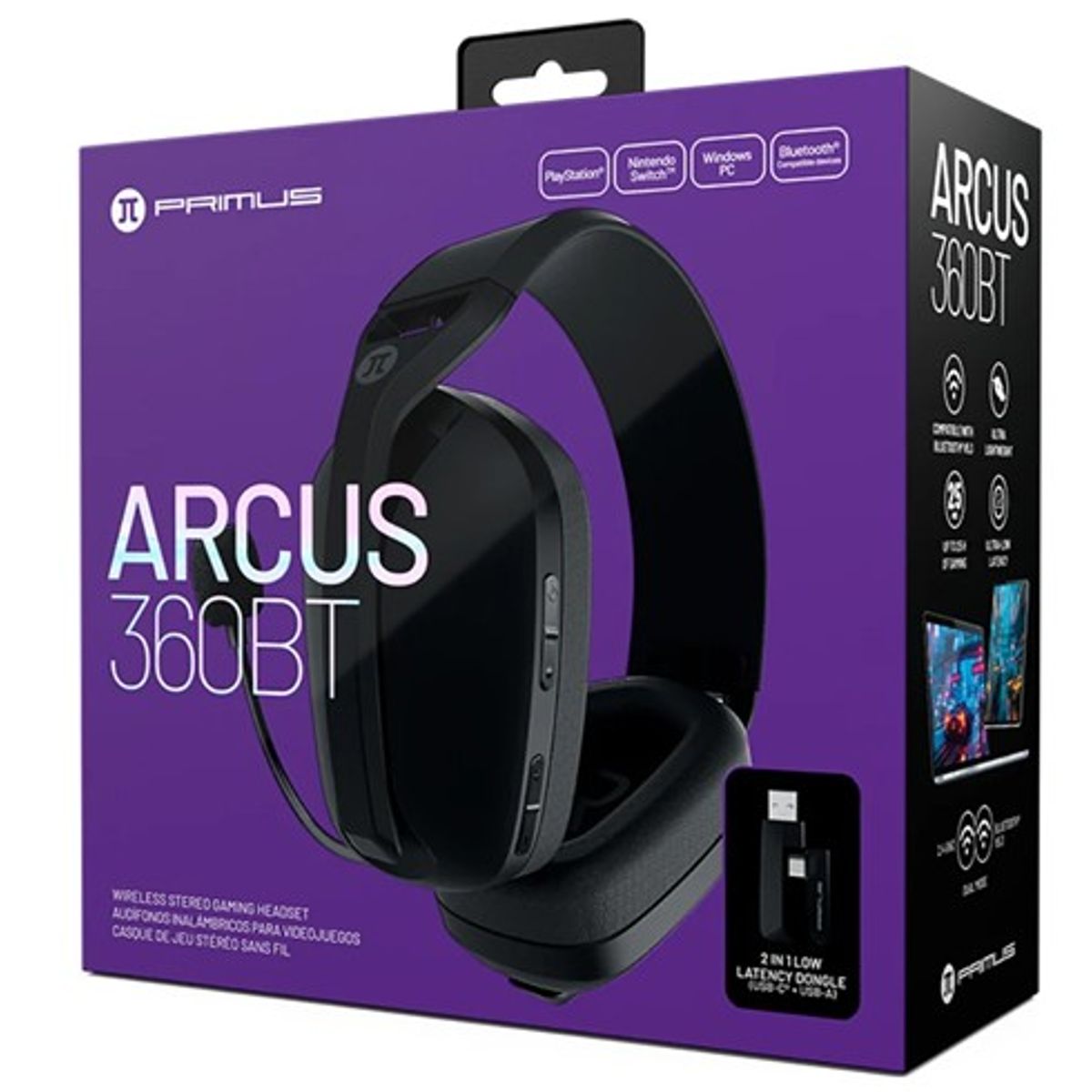 PRIMUS GAMING - AUDIFONOS GAMER PRIMUS MODELO ARCUS360BT -INALAMBRICO Y BLUETOOTH