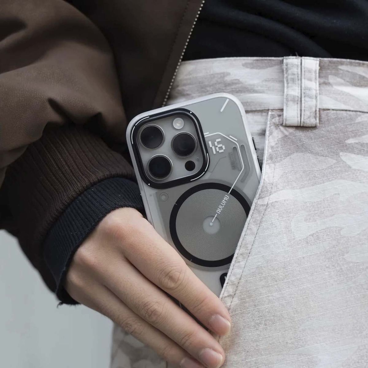 AULUMU - Case Aulumu iPhone 16 Pro Max Magnético Protección 2 Capas IMD Gris