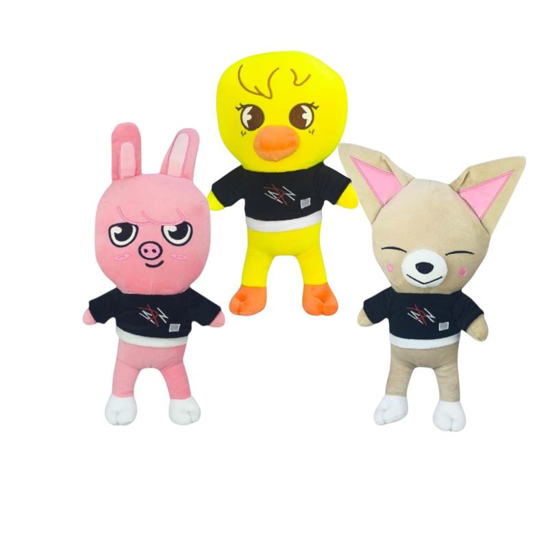 GENERICO - Pack 3 peluches Stray Kids Dwaekki BBokAri Foxl.Ny