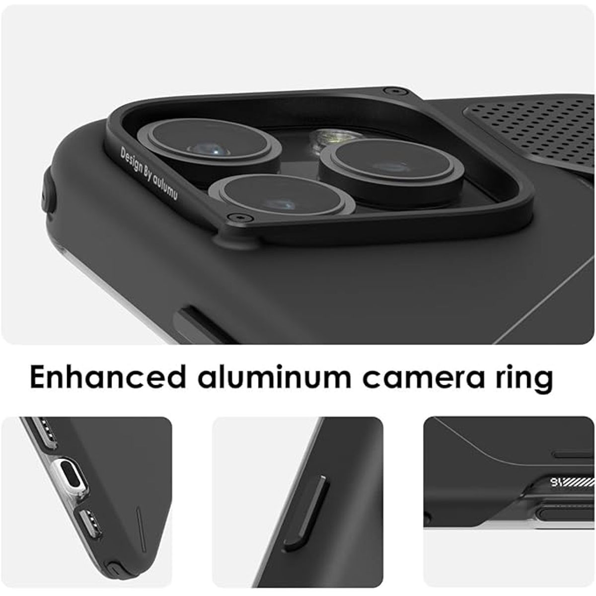 AULUMU - Case Aulumu iPhone 16 Pro Antishock Enfriamiento Real Magsafe Negro