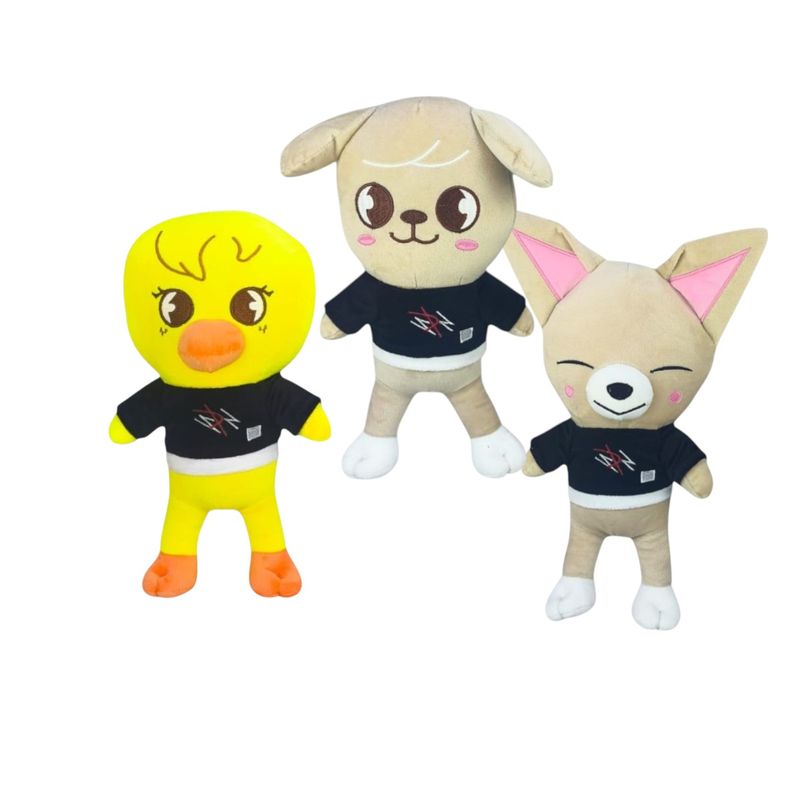 GENERICO - Pack 3 peluches Stray Kids BBokAri PuppyM Foxl.Ny