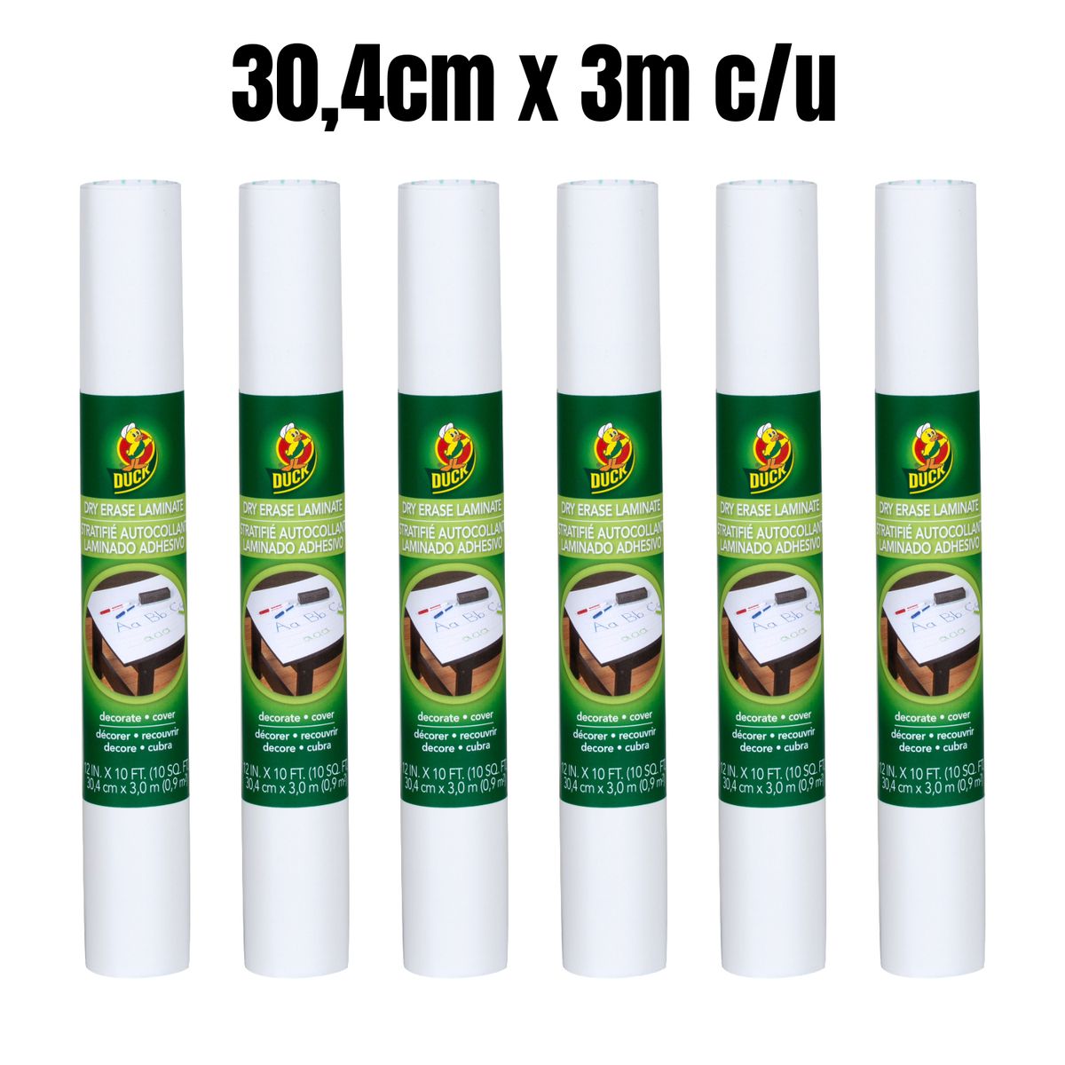 GENERICO - DUCK Pizarra Acrílica en Rollo 30.4cm x 3m Caja x 6 Rollos