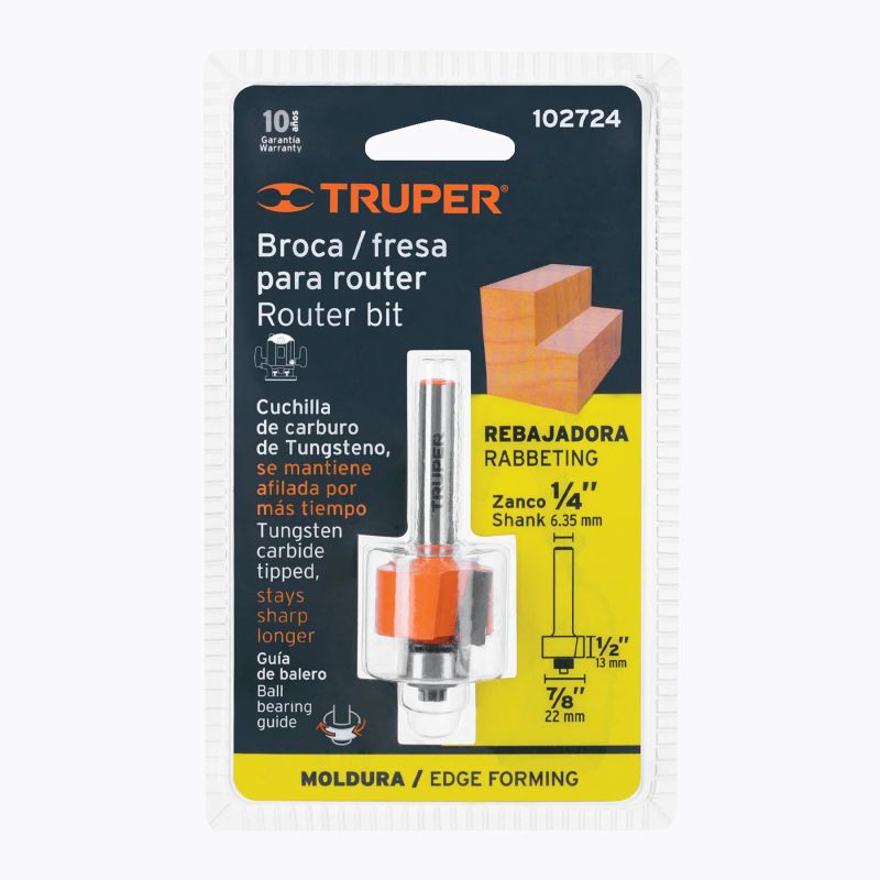 TRUPER - Broca para router rebajado 78 con balero Truper - 102724