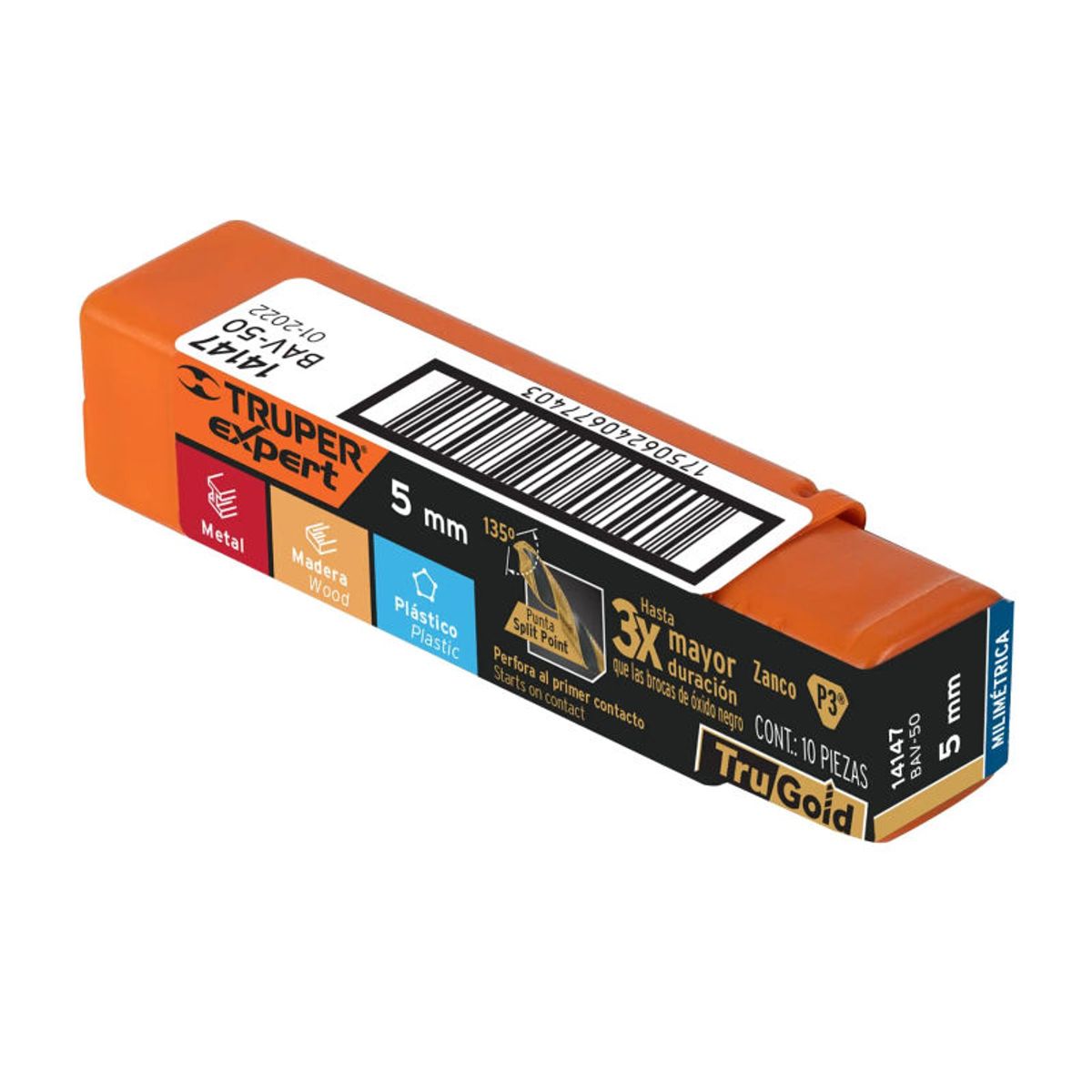 TRUPER - Broca HSS 50 mm Trugold para metal Truper Expert - 14147