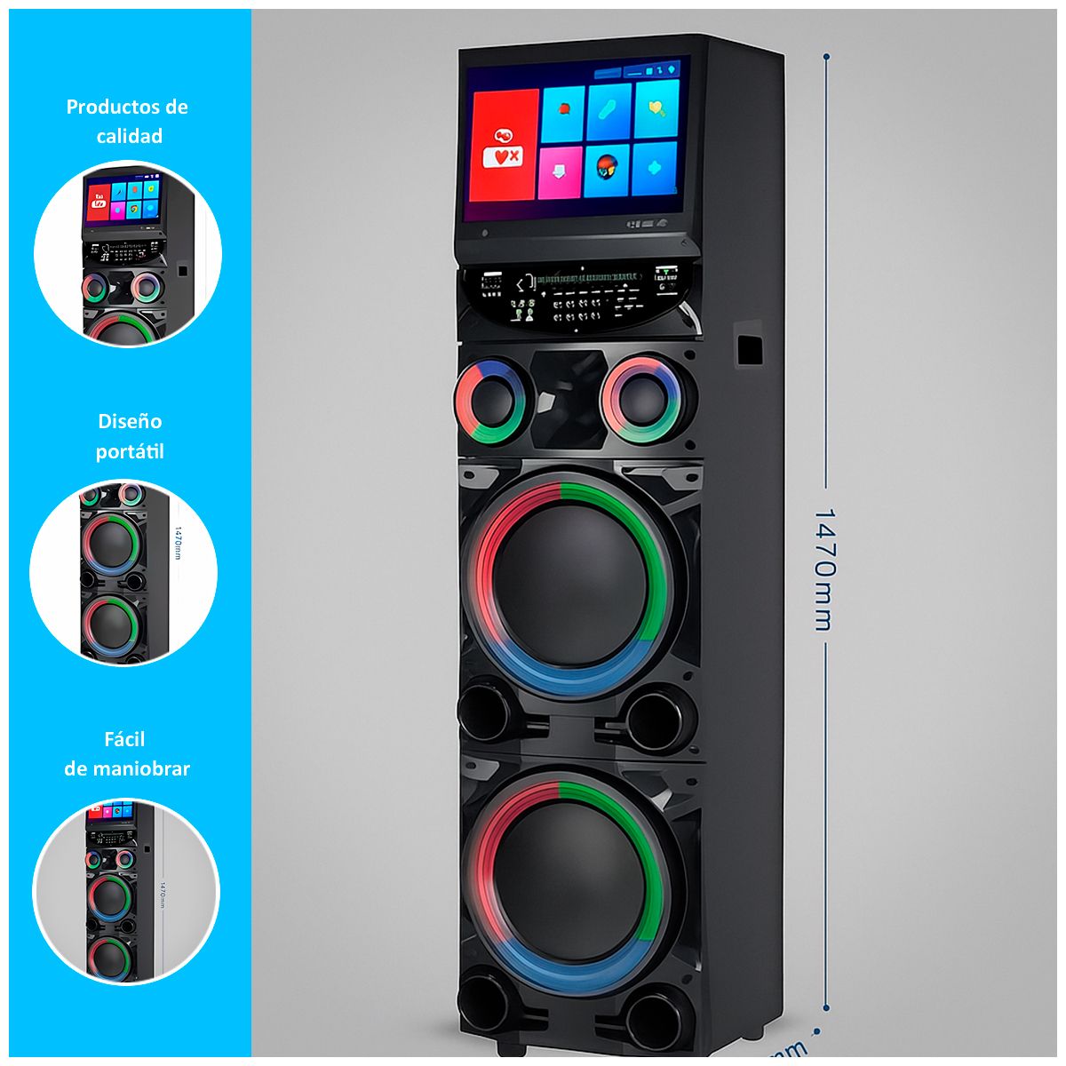 GENERICO - Parlante Bluetooth con Pantalla Táctil