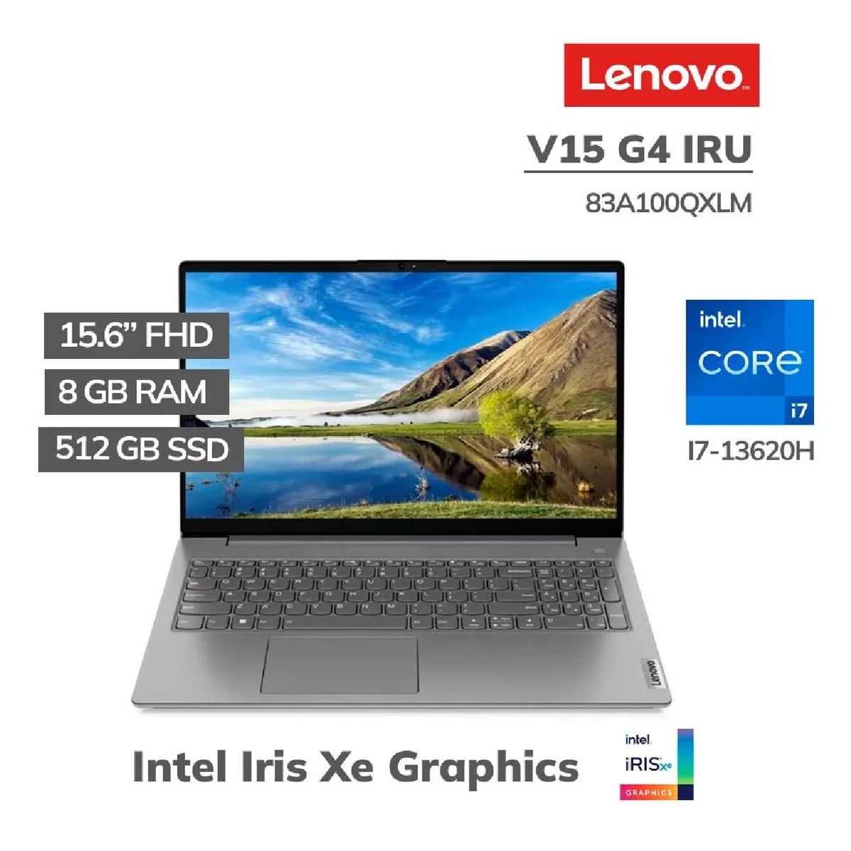 LENOVO - Laptop Lenovo V15 G4 IRU Intel Core i7-13620H 8GB RAM 512GB SSD 15.6" FHD Windows 11 - 83A100QXLM