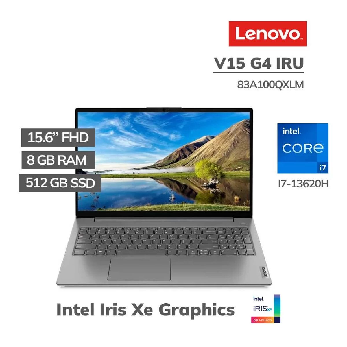 LENOVO - Laptop Lenovo V15 G4 IRU Intel Core i7-13620H 8GB RAM 512GB SSD 15.6" FHD Windows 11 - 83A100QXLM