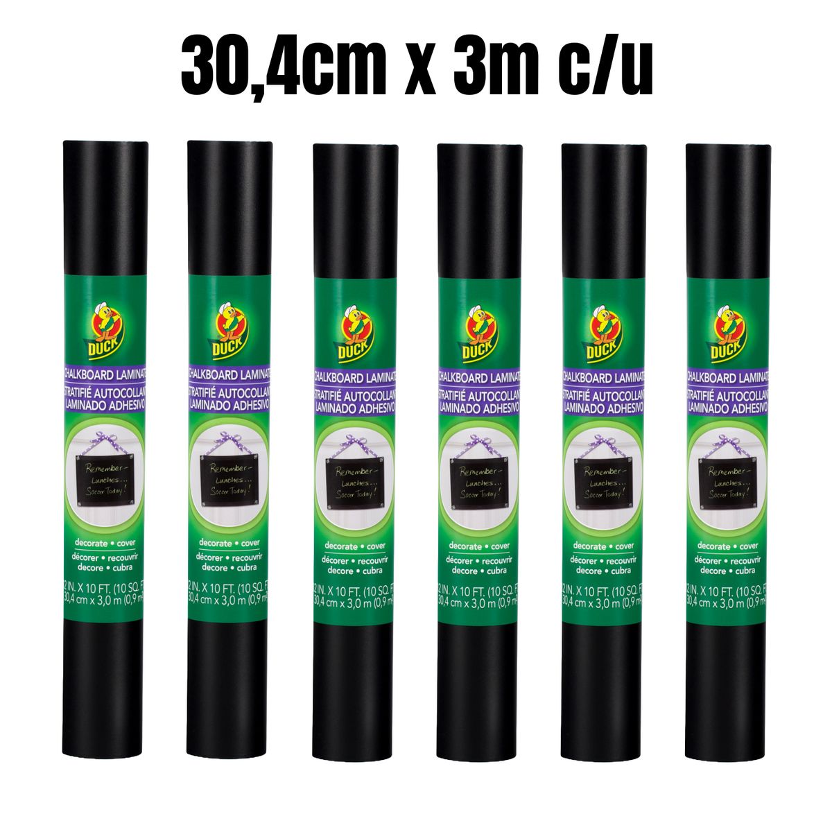 GENERICO - DUCK Pizarra Tiza en Rollo 30.4cm x 3m Caja x 6 Rollos