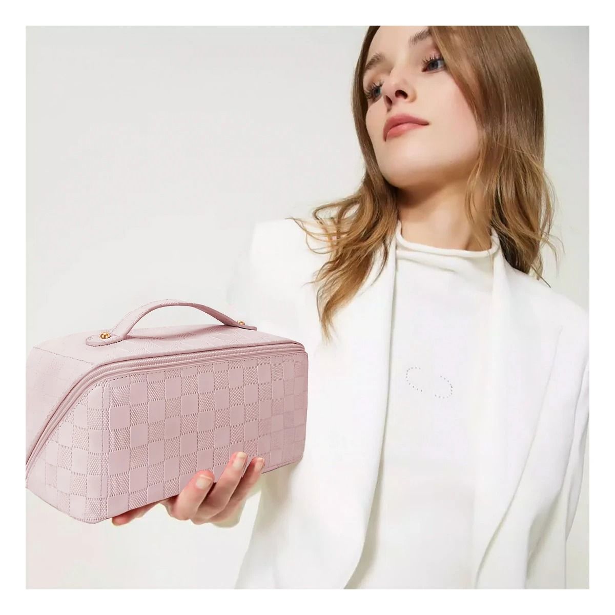 RYBIU IMPORT - Pack2 Cosmetiquero para Viajar Rosado Y+Regalo Stickers