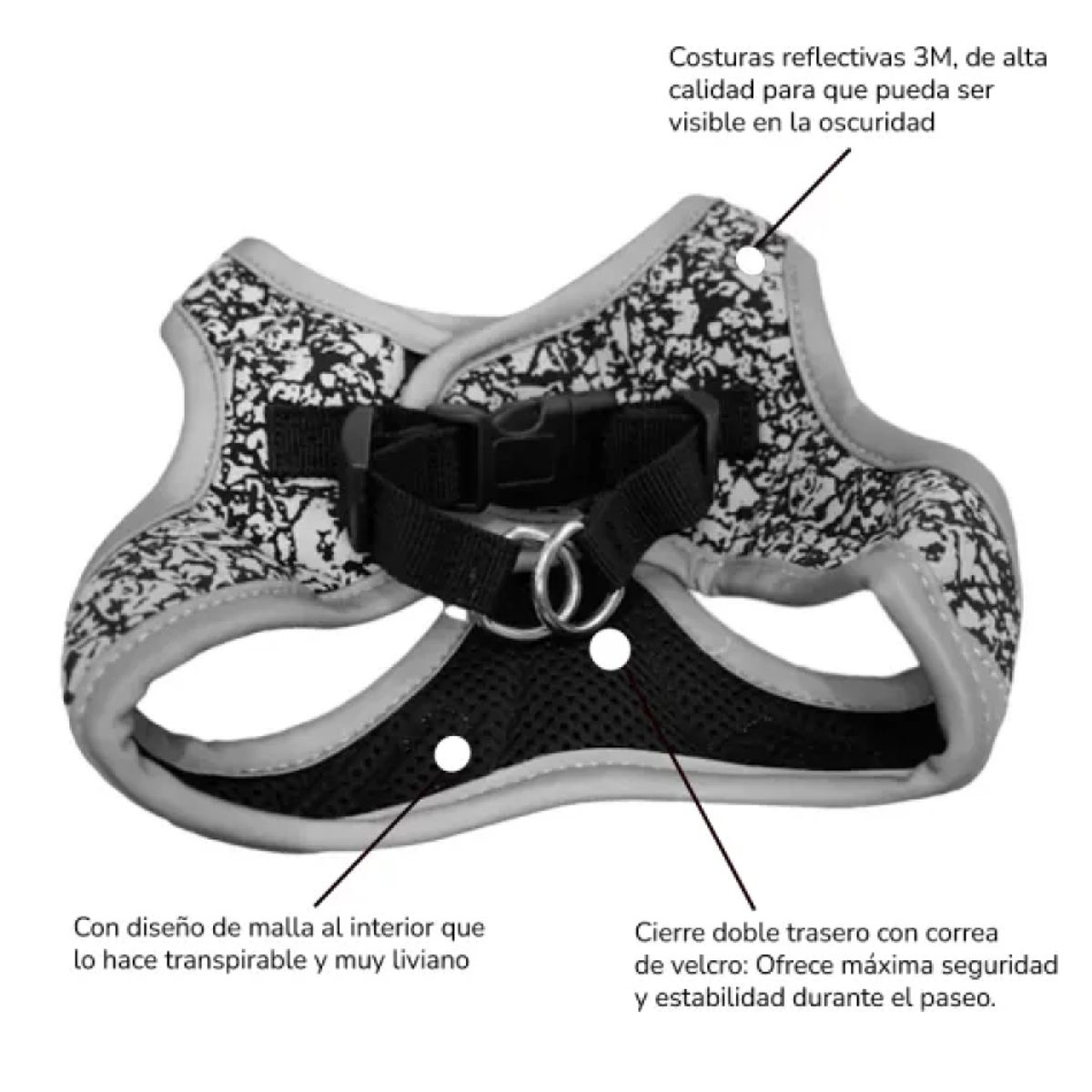 CROCI - Arnes reflectivo para perros HIKING GRIS - XL