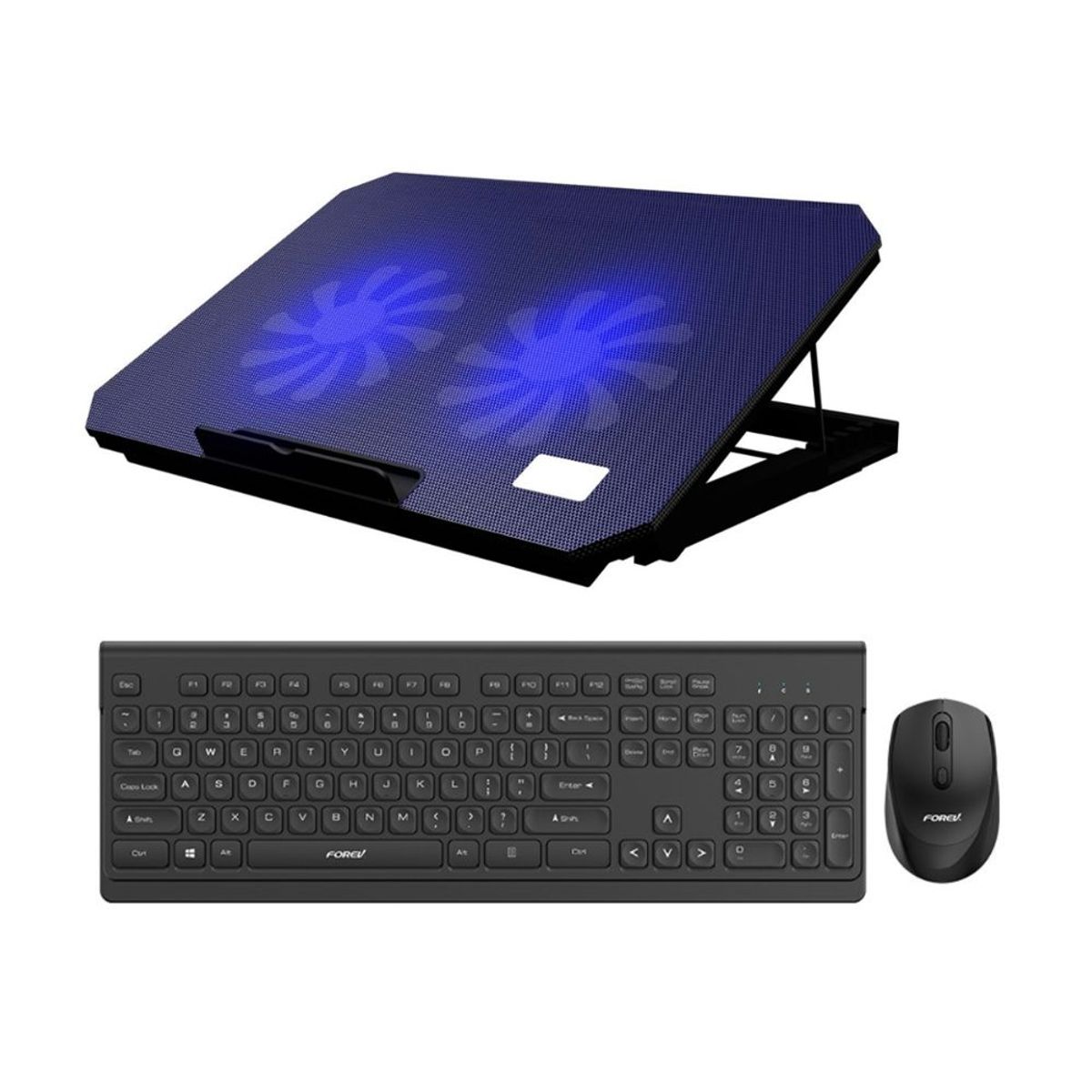 GENERICO - Kit Cooler Nuoxi S200 + Teclado y Mouse Forev- Negro