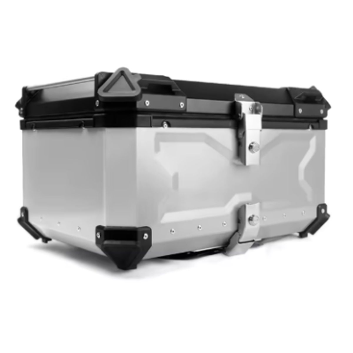GENERICO - CAJUELA DE ALUMINIO PARA MOTO 55L MODELO X PLATEADO
