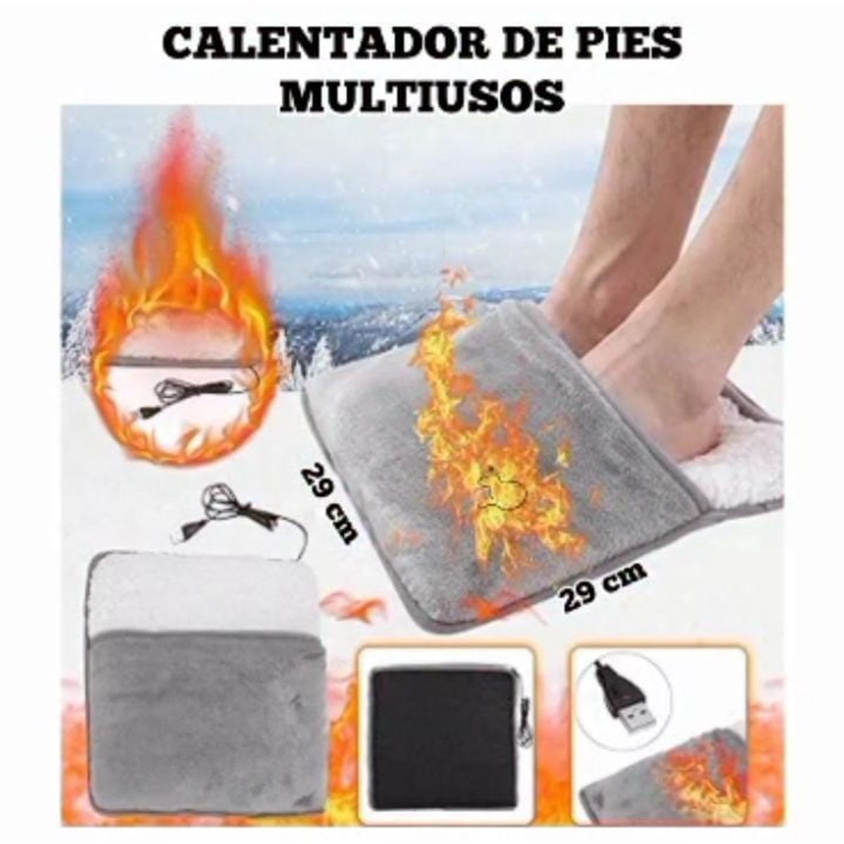 GENERICO - calentador de pies eléctrico multiusos con conexión USB 