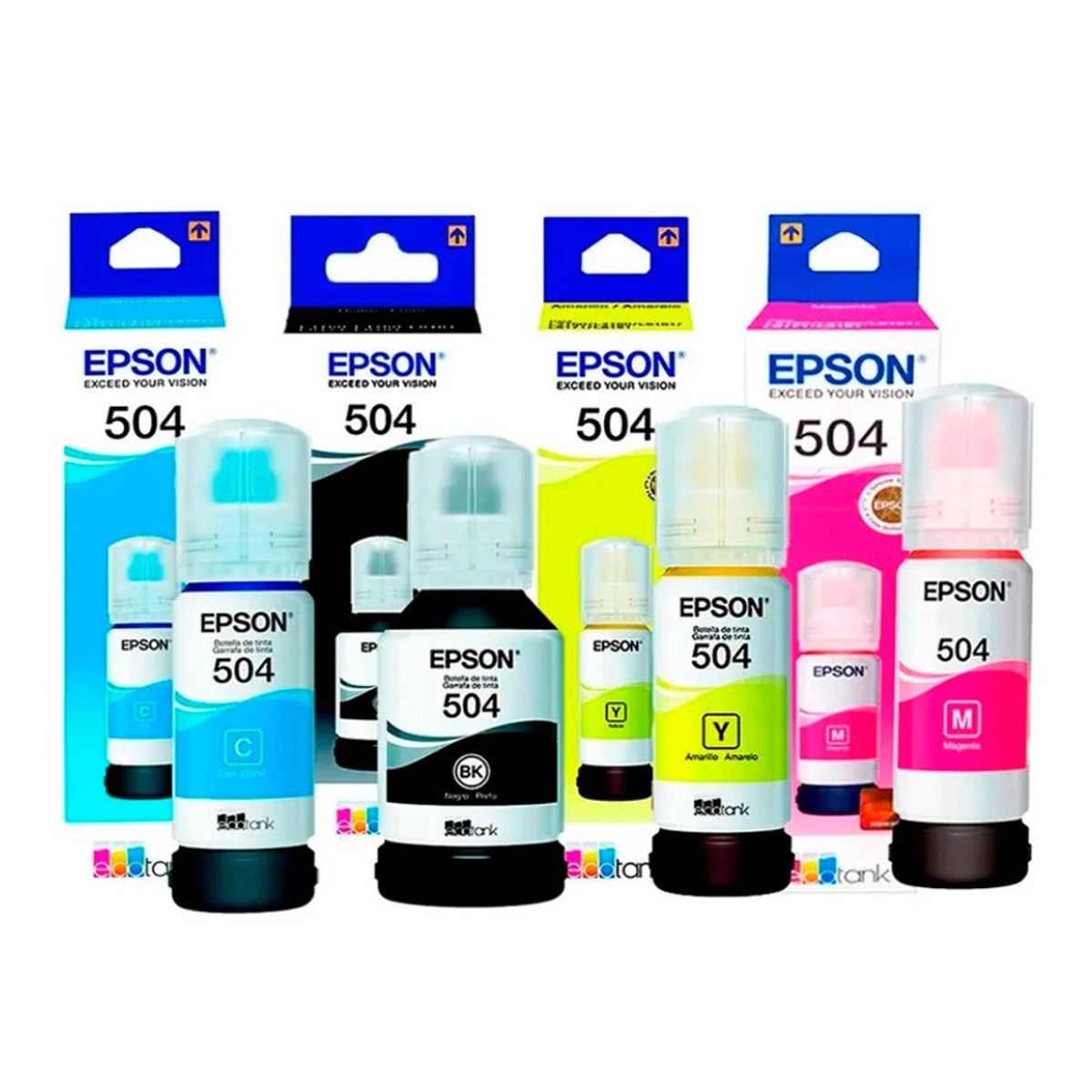EPSON - Kit Pack Botella Tinta Epson  T504 Negro Cian Magenta Amarillo