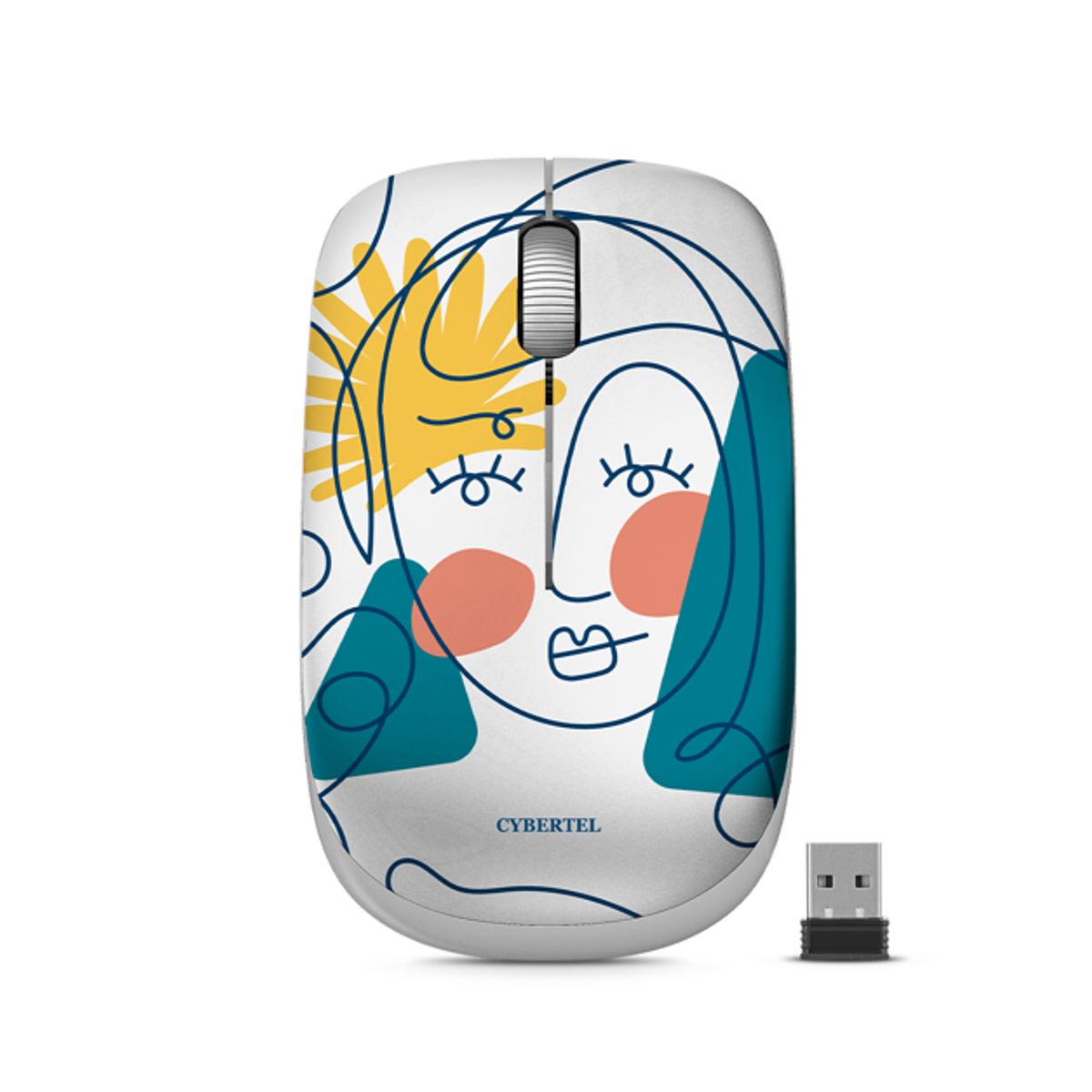 CYBERTEL - Mouse inalámbrico con Diseño 1000DPI Cybertel Picasso CYB M316