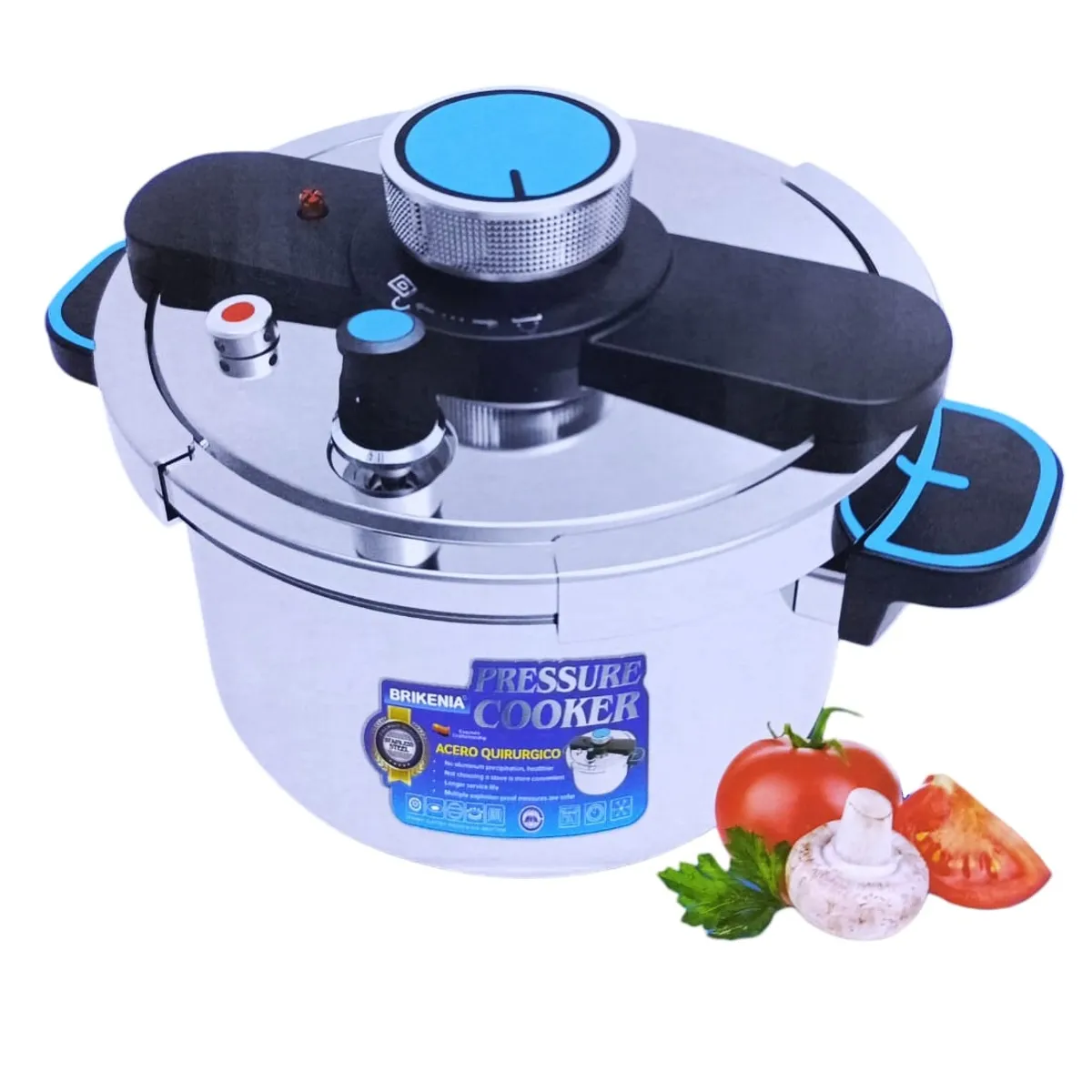 GENERICO - OLLA BRIKENIA DE ACERO QUIRURGICO 8 LITROS BK-K80L PLATEADO