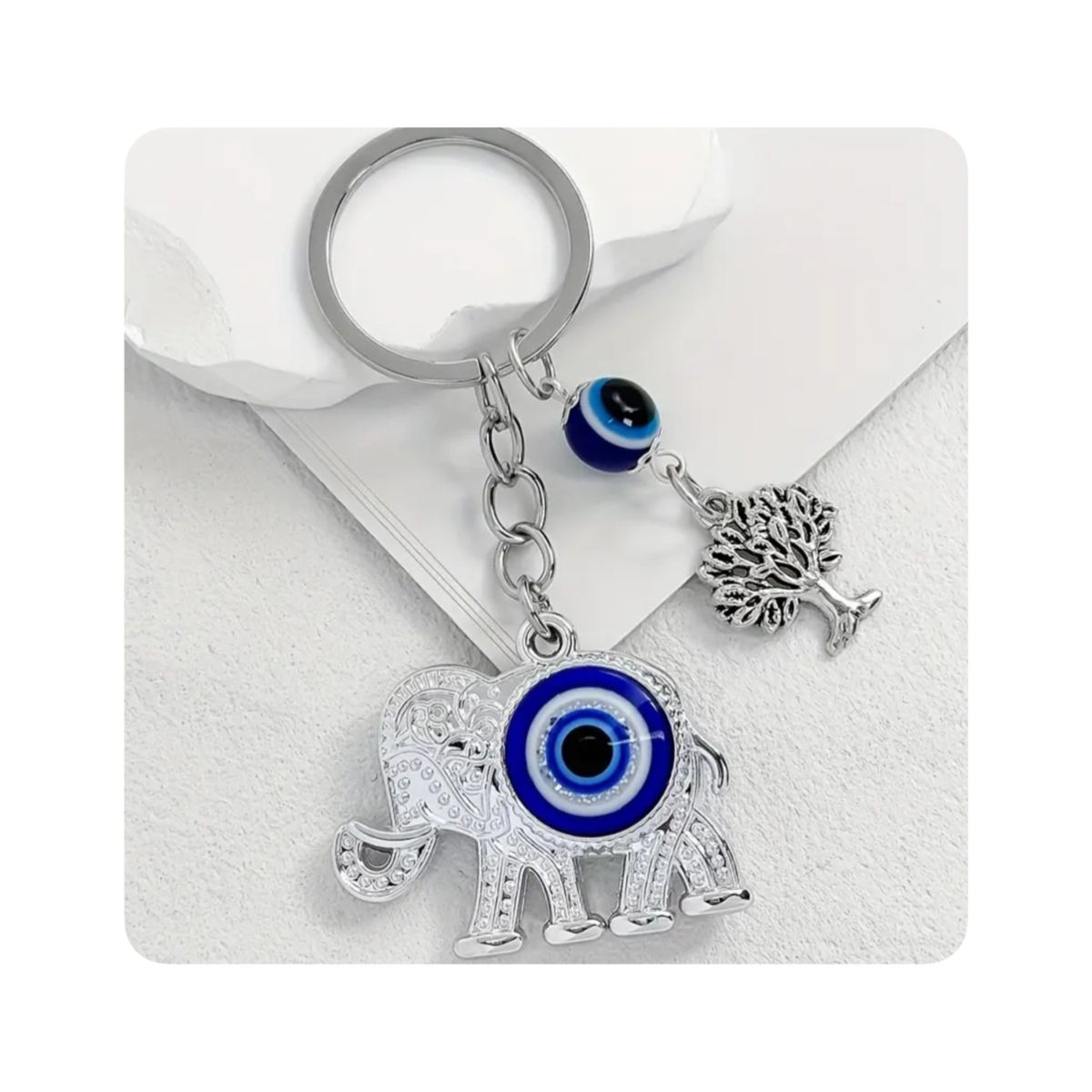 GENERICO - Llavero Turkish Collection - Ojo Turco Elefante + Arbol Abundancia
