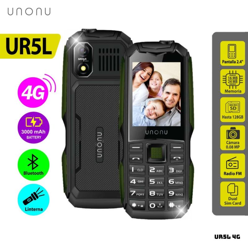 UNONU - CELULAR BASICO UNONU UR5L 4G DUAL SIM - VERDE