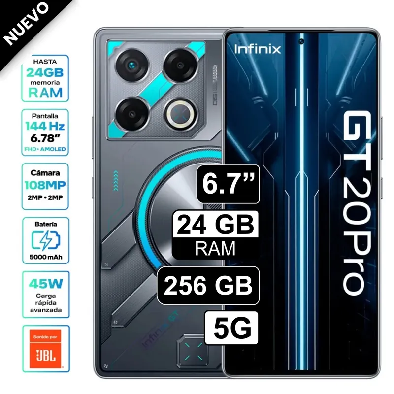 INFINIX - Celular Infinix Gt 20 Pro 5G Dual Sim 256GB 12GB Ram + 12GB Virtual Azul