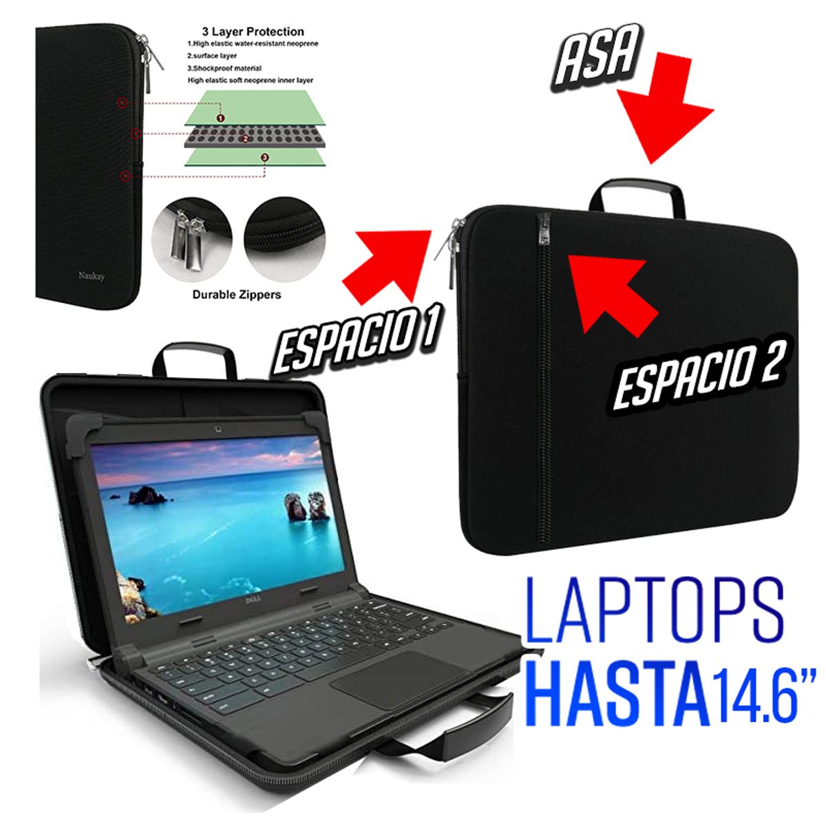 GENERICO - Kit funda maletin laptop 15 a 16 + lentes computadora filtro azul