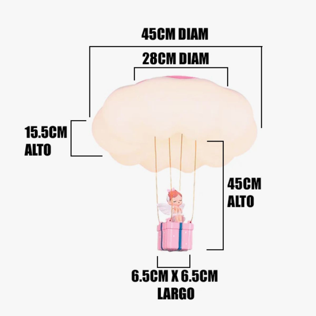 GENERICO - Lámpara de Techo Infantil  Little Angel  56W Led 3 en 1