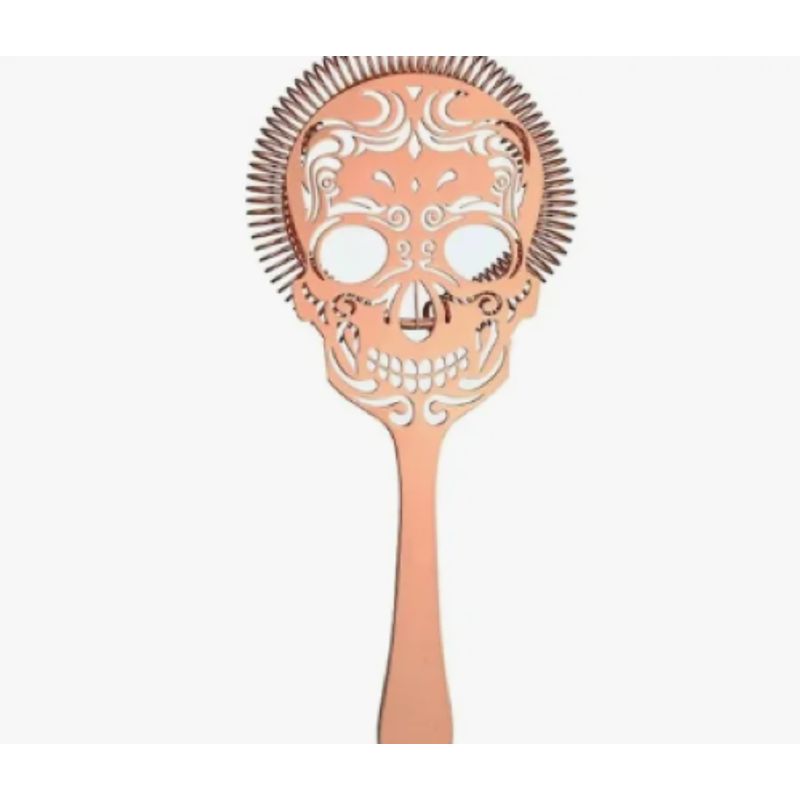 GENERICO - Colador Gusanillo Bañado En Cobre Modelo Calavera Cobre