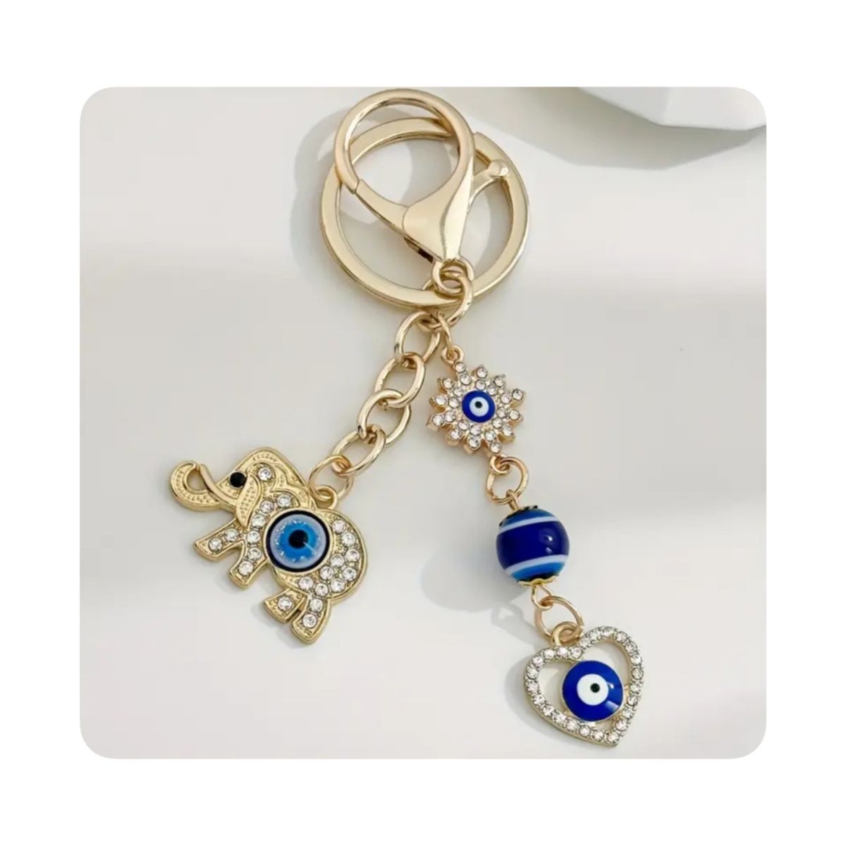 GENERICO - Llavero Turkish Collection - Elefante con Corazon Dorado