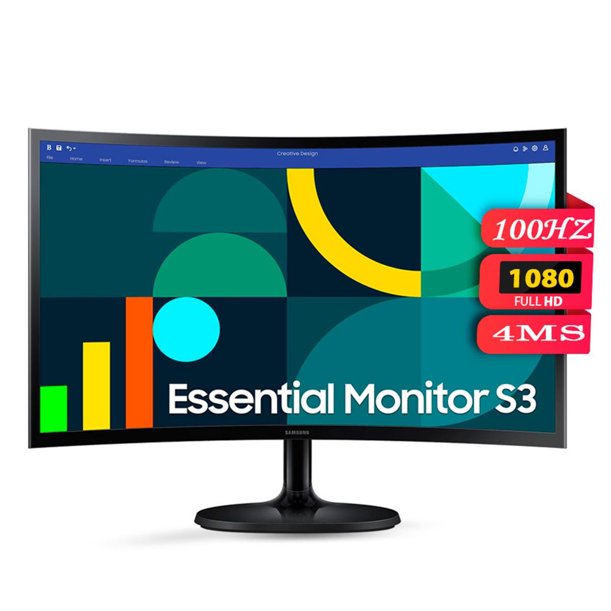SAMSUNG - Monitor Samsung Essential S3 24″ CURVO FHD 100Hz