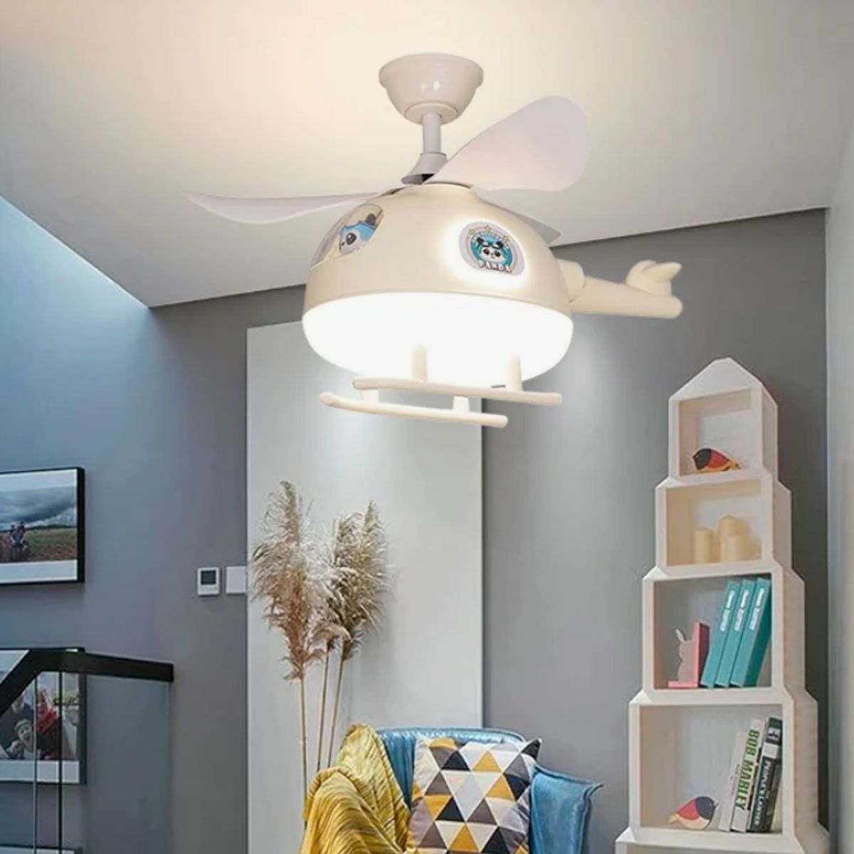 GENERICO - Lámpara de Techo Infantil  Helicopter  30W Led 3 en 1