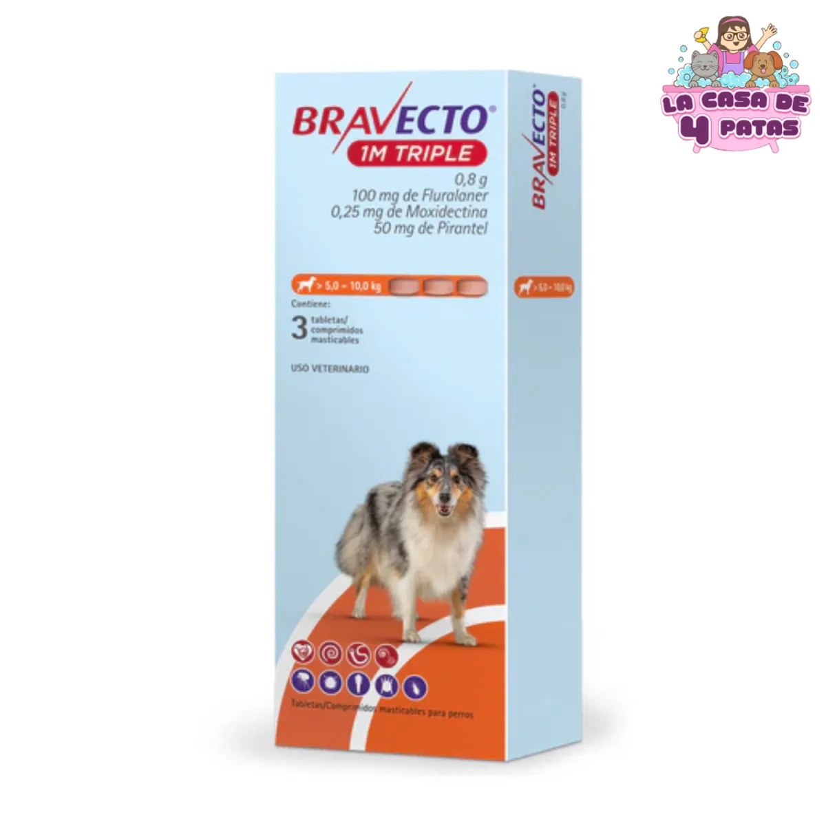 BRAVECTO - BRAVECTO 1M TRIPLE para perros caja x3 pastillas 5 a 10kg