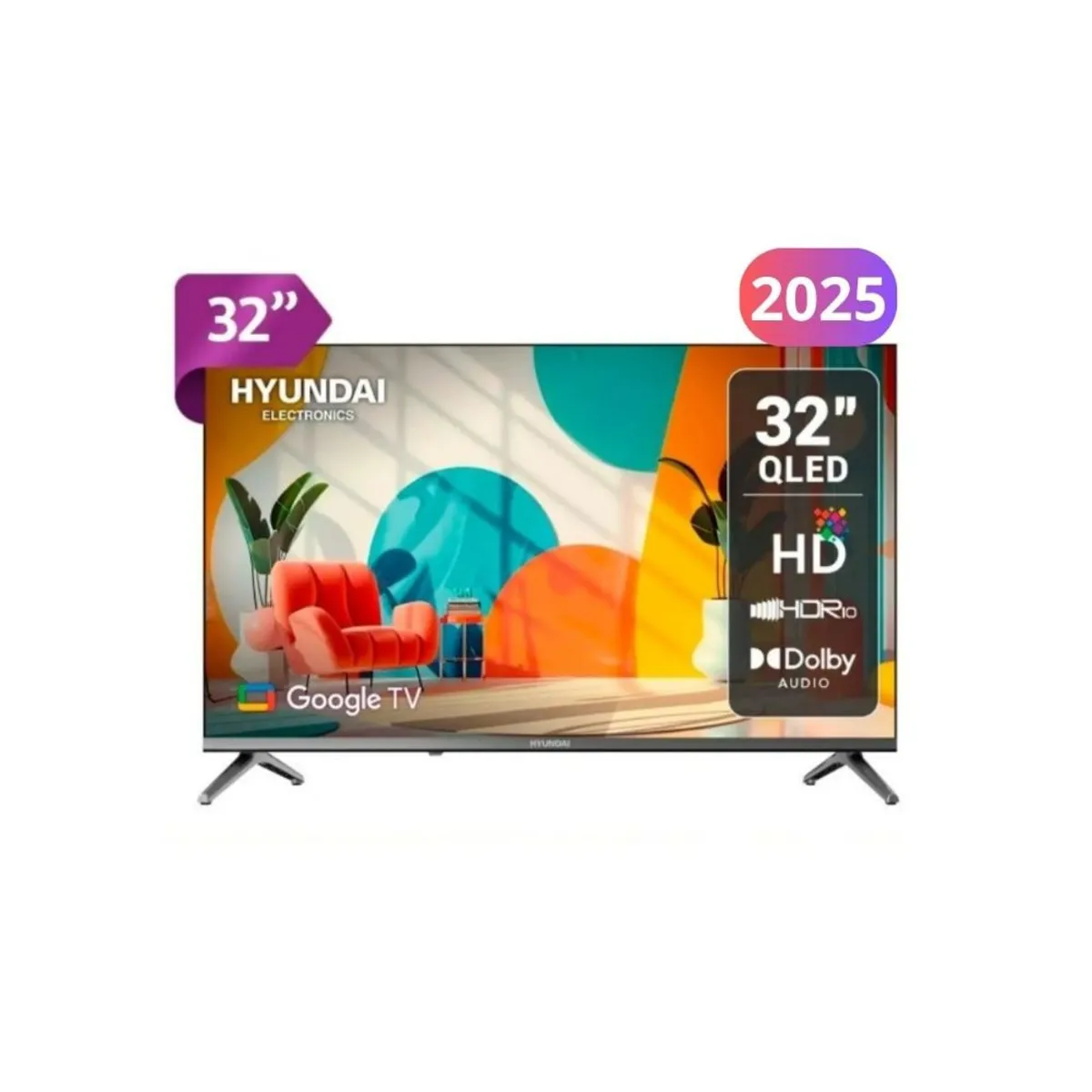 HYUNDAI - Televisor HYUNDAI QLED 32" HD SMART Google TV Año 2025 HYLED3259QG