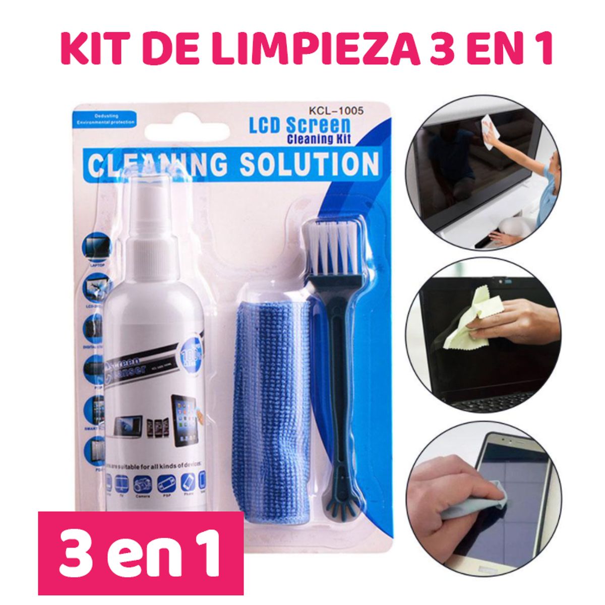 GENERICO - Combo protector de pantalla teclado skin hasta 15.6 + kit limpieza laptop