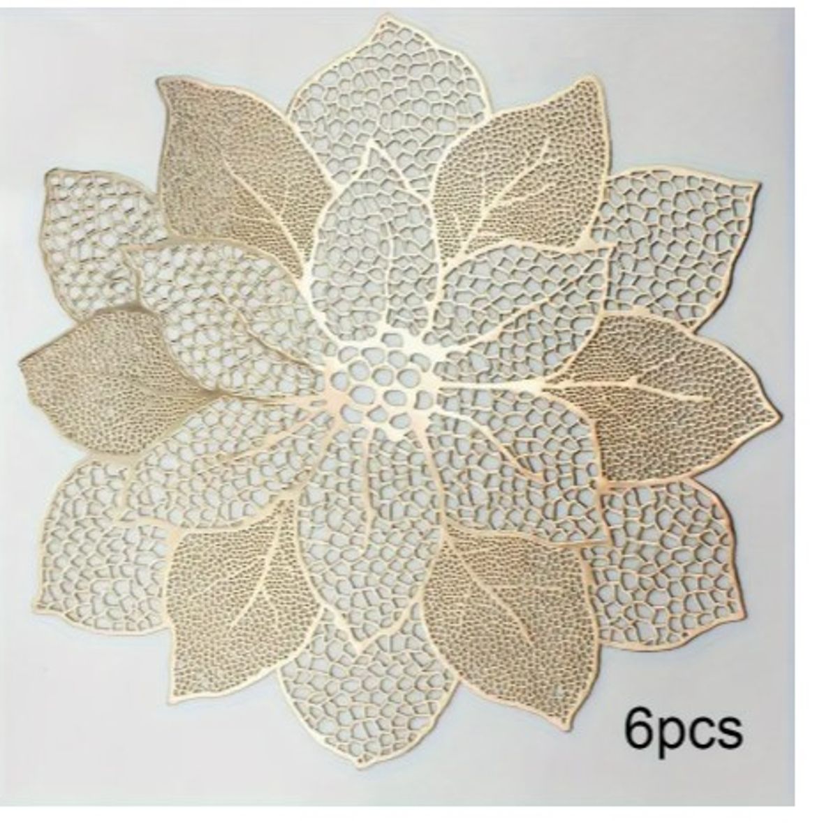 GENERICO - Individuales circulares dorados elegantes pvc 6 unidades