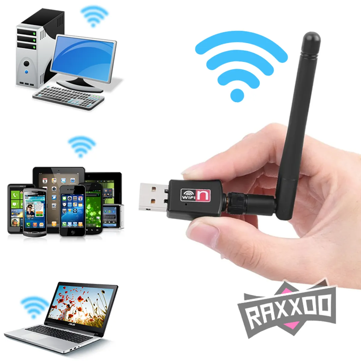 GENERICO - Antena wifi para pc laptop 1200 mb