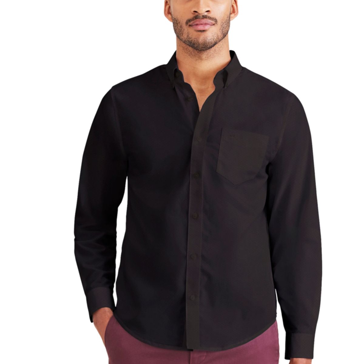 DOCKERS - Camisa Hombre Signature LS Classic Fit Negro Dockers