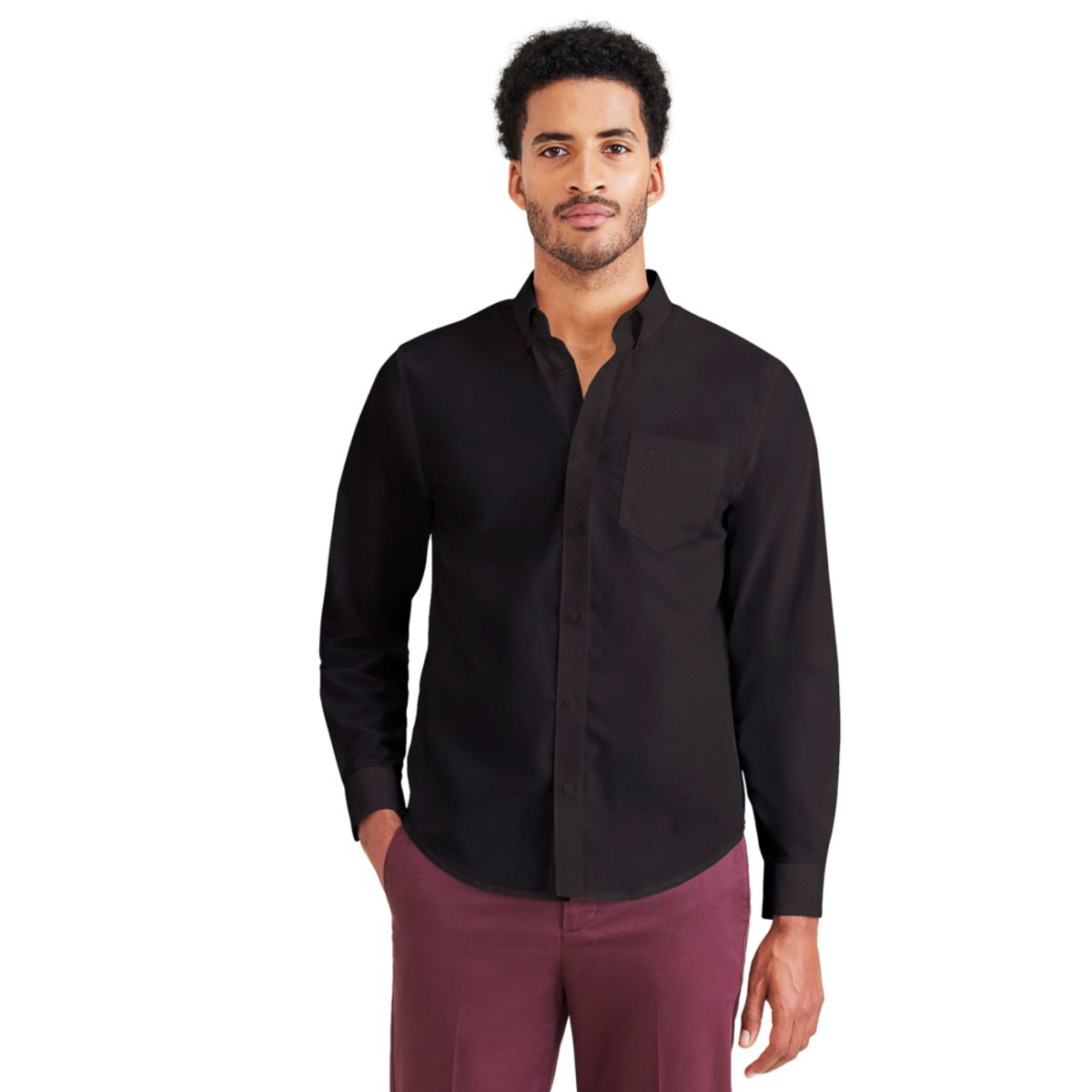 DOCKERS - Camisa Hombre Signature LS Classic Fit Negro Dockers