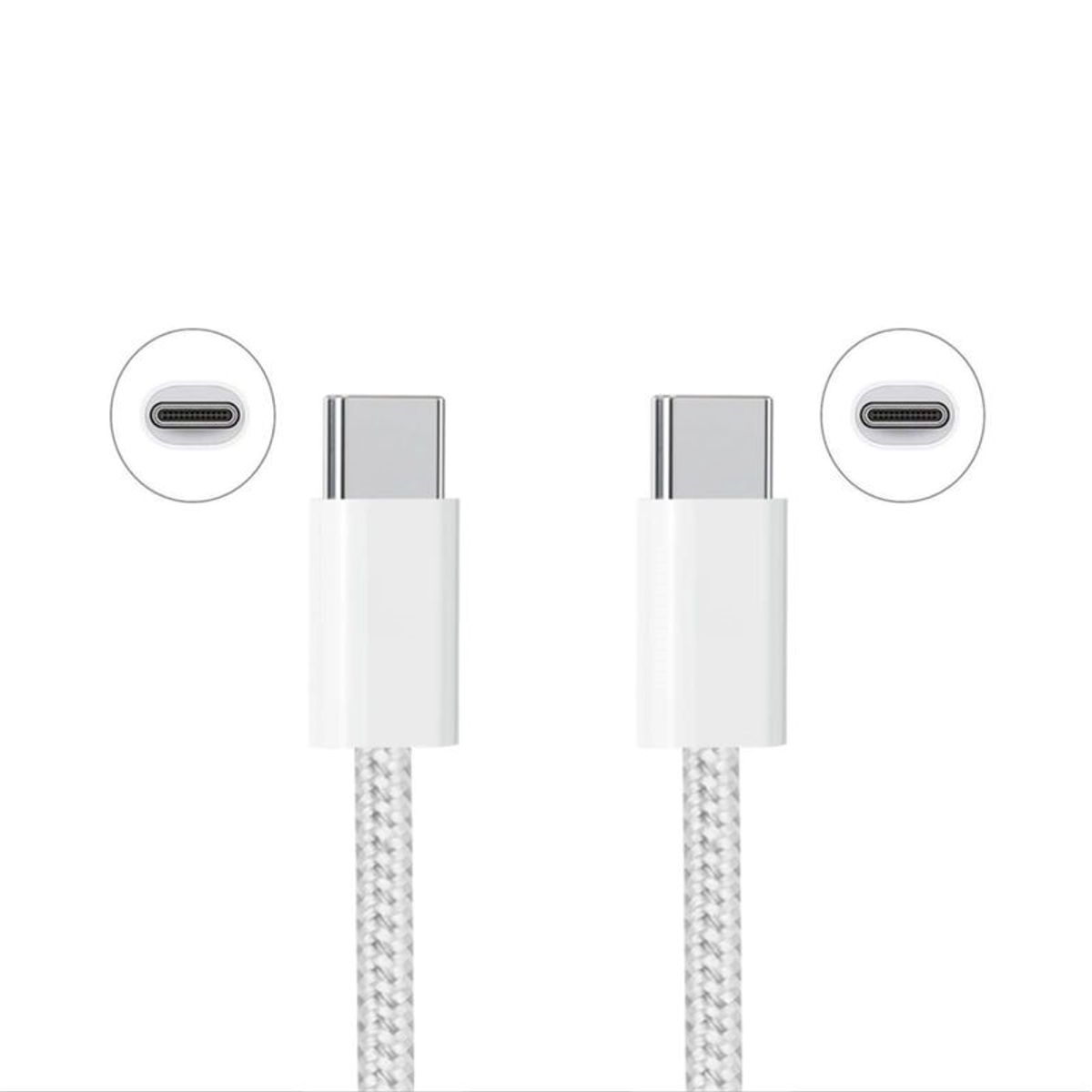 GENERICO - Cable Para iPhone C a C Trensado 1 METRO para CARGA RÁPIDA  Alternativo